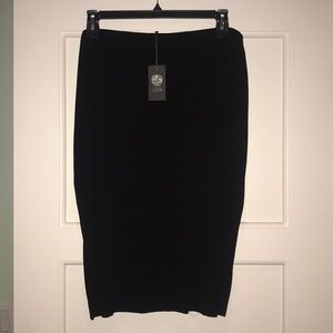 Black below the knee straight skirt